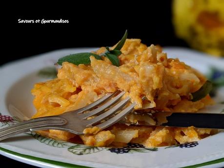 Macaroni aux fromages et aux patates douces. Sweet potato macaroni cheese. Macaroni aux fromages et aux patates douces. Sweet potato macaroni cheese.