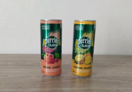 Duo de boissons aux fruits Ananas-Mangue ou Pêche-Cerise PERRIER JUICE
