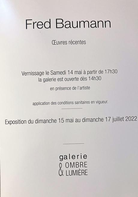 Galerie Ombre & Lumière – à Venterol (Drôme) à partir du 15 Mai 2022.