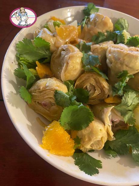 Artichaut poivrade au jus de fruit de la passion Artichaut poivrade au jus de fruit de la passion