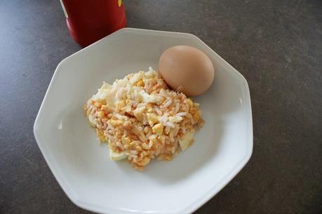 Recette du jour : Riz, oeufs durs, ketchup