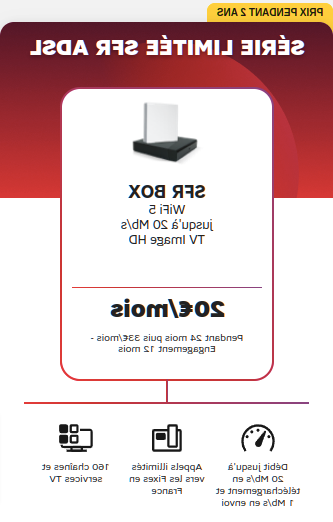 Série Limitée : 2 ans de Fibre à 20 euros par mois en SFR Quel est le tarif de la fibre chez SFR ?