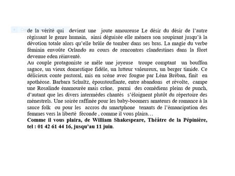 Regard vers le théâtre de Pierre-Marc Levergeois;