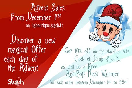 Le calendrier slackline de l'avent 2017, par Slack.fr