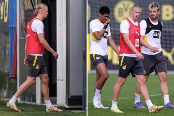 Haaland repéré pour la première fois à l'entraînement après avoir scellé le transfert de Man City