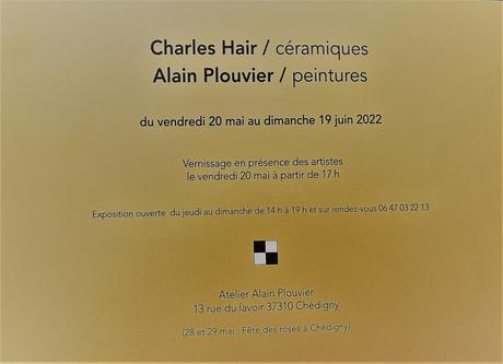 Atelier Galerie Alain Plouvier – exposition Vendredi 20 Mai au Dimanche 19 Juin 2022. à CHEDIGNY (37310) Fête des roses 28/29 Mai 2022.