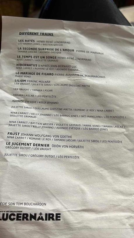 Atelier et spectacles de fin d’année des deuxièmes année de la 6 ème promotion du Lucernaire Atelier et spectacles de fin d’année des deuxièmes année de la 6 ème promotion du Lucernaire