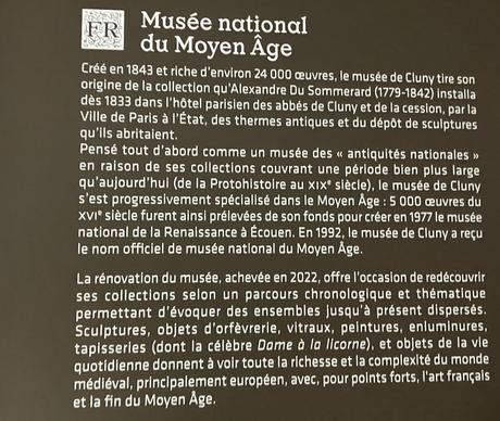 Musée de Cluny —- suite à une longue fermeture – la réouverture tant attendue… depuis le 12 MAI 2022.