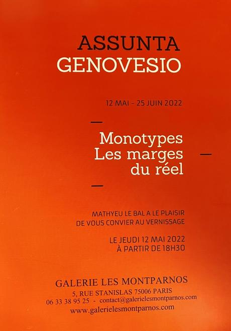 Galerie -Les Montparnos- exposition ASSUNTA GENOVESIO  des Monotypes « les marges du réel »