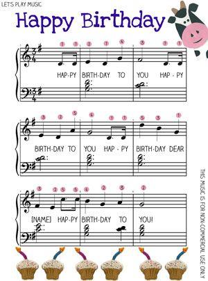 happy birthday piano sheet music