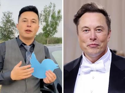 Elon Musk et son sosie chinois Yilong Ma.