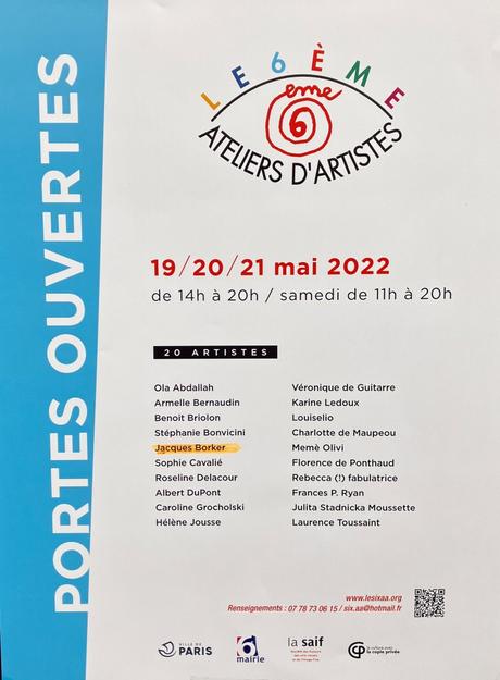 Journées  » Portes ouvertes – Ateliers d’artistes – Le 6me -19/20/21 Mai 2022.