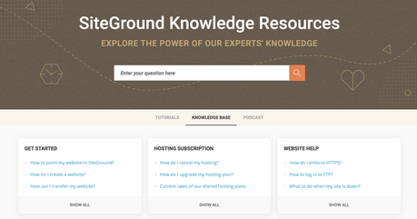 La bibliothèque de ressources SiteGround pour l'apprentissage et le dépannage.