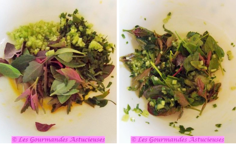 Salade d'asperges à la verveine citron et à la rhubarbe (Vegan)