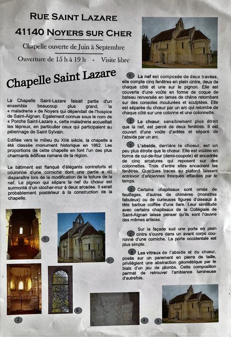 Noyers-sur-Cher « L’Art à la Chapelle » Saison 2022. (17 Juin au 8 Septembre)