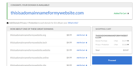 Comment utiliser WordPress : un guide pour les débutants Un écran d'ordinateur proposant des options de nom de domaine et un panier d'achat en ligne.