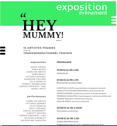 HEY MUMMY ! Project Opus II -31 Mai au 5 Juin 2022. Galerie 59 Rivoli.