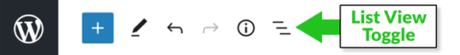 Bouton de basculement de l'affichage de la liste WordPress