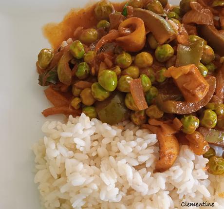 Petites seiches aux petits pois et épices