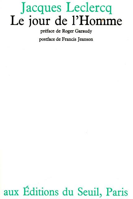 Préface livre Jacques Leclercq jour l'Homme