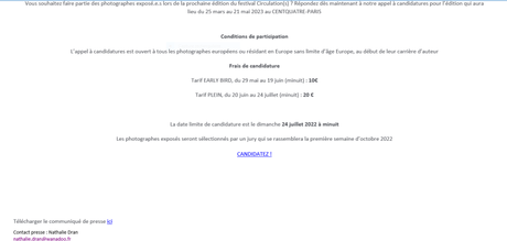 Appel à candidature/ FESTIVAL CIRCULATION(S) 2023. (29.05-24.07.2022)