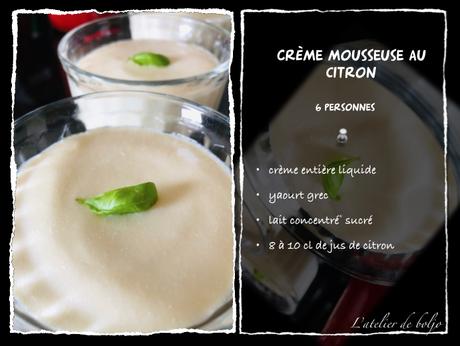 Crème mousseuse au citron