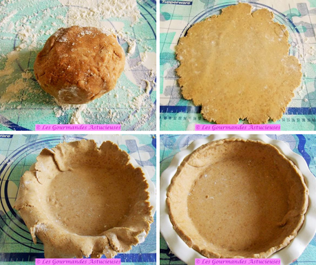 Tarte Vegan aux champignons, petits pois et épinards d'Asie Tarte Vegan aux champignons, petits pois et épinards d'Asie