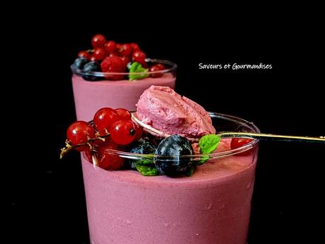 Bavarois aux fruits rouges.