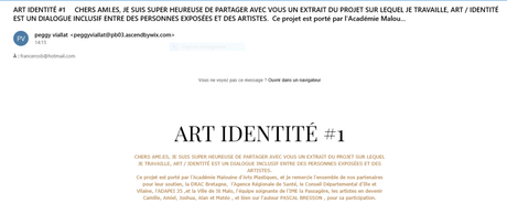Art Identité «  » 1 Académie Malouine d’Arts Plastiques; Peggy Viallat.