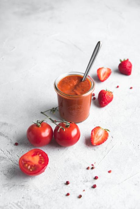 Ketchup tomate, fraise et poivron