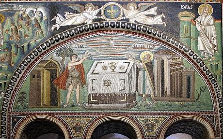 526-47 Sacrifice_of_Abel_and_Melchisedek_mosaic_-_San_Vitale_-_Ravenna_2016