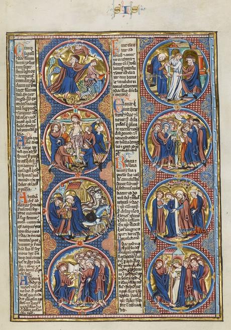 1230-1245 Bible moralisee Oxford-Paris-Londres Bodleian Library MS. Bodl. 270b fol 16r sacrifice isaac