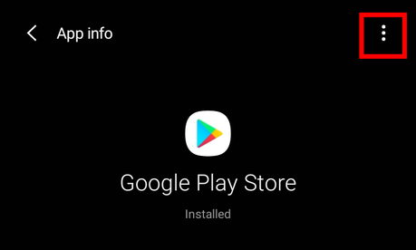 Icône de menu à trois points dans Google Play Store
