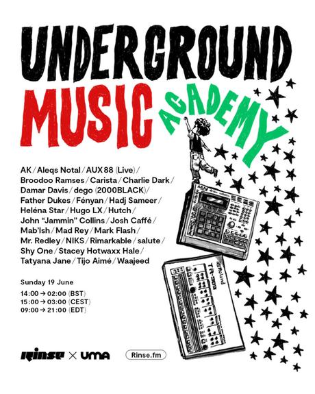 Rinse France soutient la Underground Music Academy avec un show de 12 heures