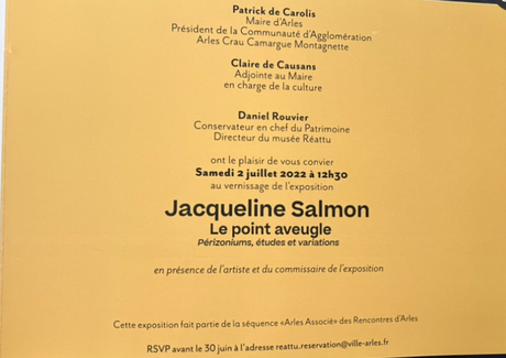 Musée Réattu à Arles  » Le point aveugle  » Jacqueline Salmon – à partir du 2 Juillet 2022.