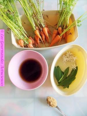 Pickles de carottes express à la verveine citron et aux fleurs d'ail (Vegan)