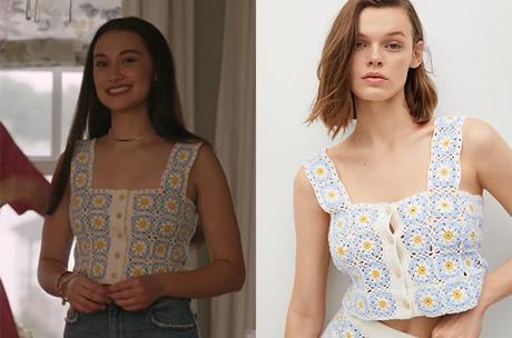 The Summer I Turned Pretty  : Belly’s daisies print crochet top in S1E02