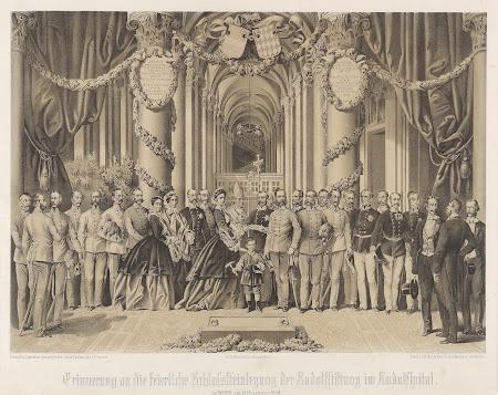 12. 12. 1864 - Schlußsteinlegung der Rudolfstiftung im Rudolfspital / Pose solennelle de la dernière pierre de la Fondation Rudolf à l'hôpital Rudolf 12. 12. 1864 - Schlußsteinlegung der Rudolfstiftung im Rudolfspital / Pose solennelle de la dernière pierre de la Fondation Rudolf à l'hôpital Rudolf