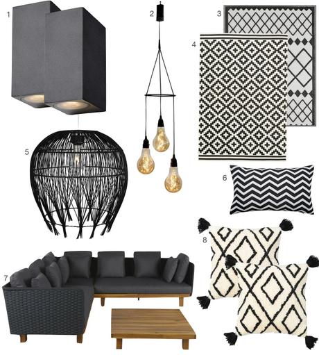 Terrasse grise anthracite : ma sélection shopping accessoire deco salon jardin noir moderne design