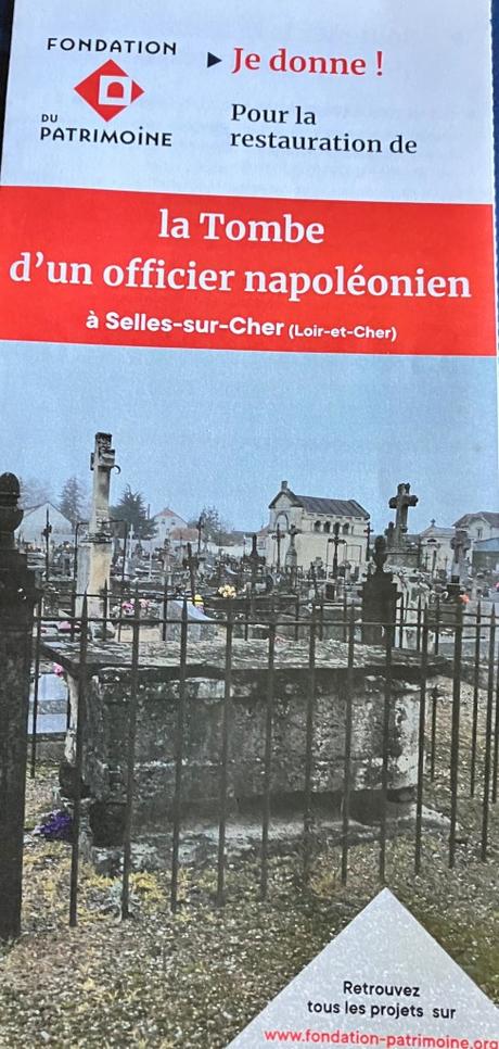 Fondation du Patrimoine : La tombe d’un officier napoléonien à Selles- sur- cher.