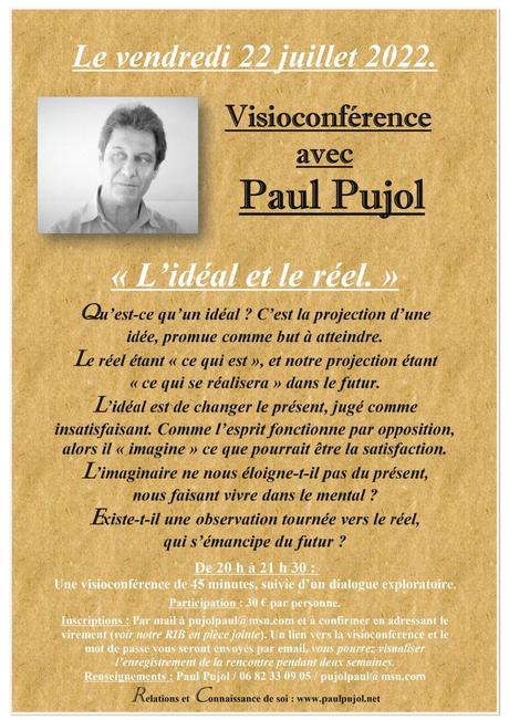 22 juillet 2022: Visioconférence de Paul Pujol