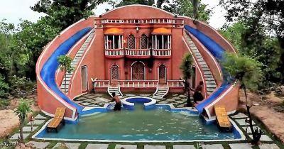 Villa de luxe réalisée en boue et bambou