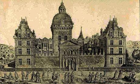 Gravure du château de La Tour d'Aigues avant l'incendie