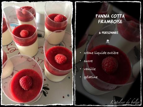 Panna cotta, coulis de framboise Panna cotta, coulis de framboise