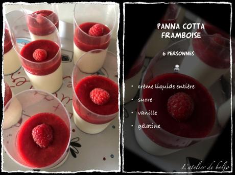 Panna cotta, coulis de framboise