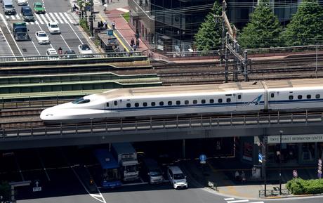 Japan bullet train driver puts feet up on the job