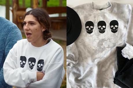 SNOWFLAKE MOUNTAIN : Francesca’s 3 skulls print sweatshirt in S1E06