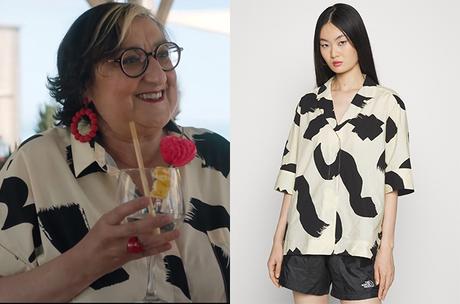 DEMAIN NOUS APPARTIENT : le chemisier à motifs noirs de Mona dans l’épisode 1222