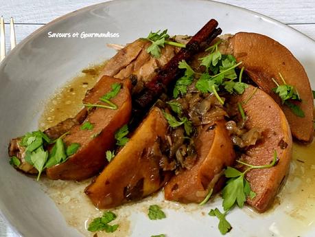 Tajine de coings au poulet.