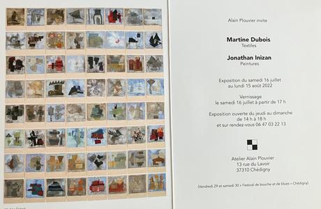 Atelier Galerie Alain Plouvier à Chédigny (16 Juillet au 15 Août 2022. Exposition  Martine Dubois et Jonathan Ibizan.